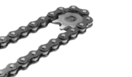 One-piece ''T'' rail with durable chain